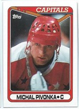 1990-91 Topps #68 Michal Pivonka Washington Capitals Rookie Hockey Card Mint. rookie card picture