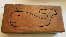 Hand made 2 pc wooden whale puzzle Jr Duncan