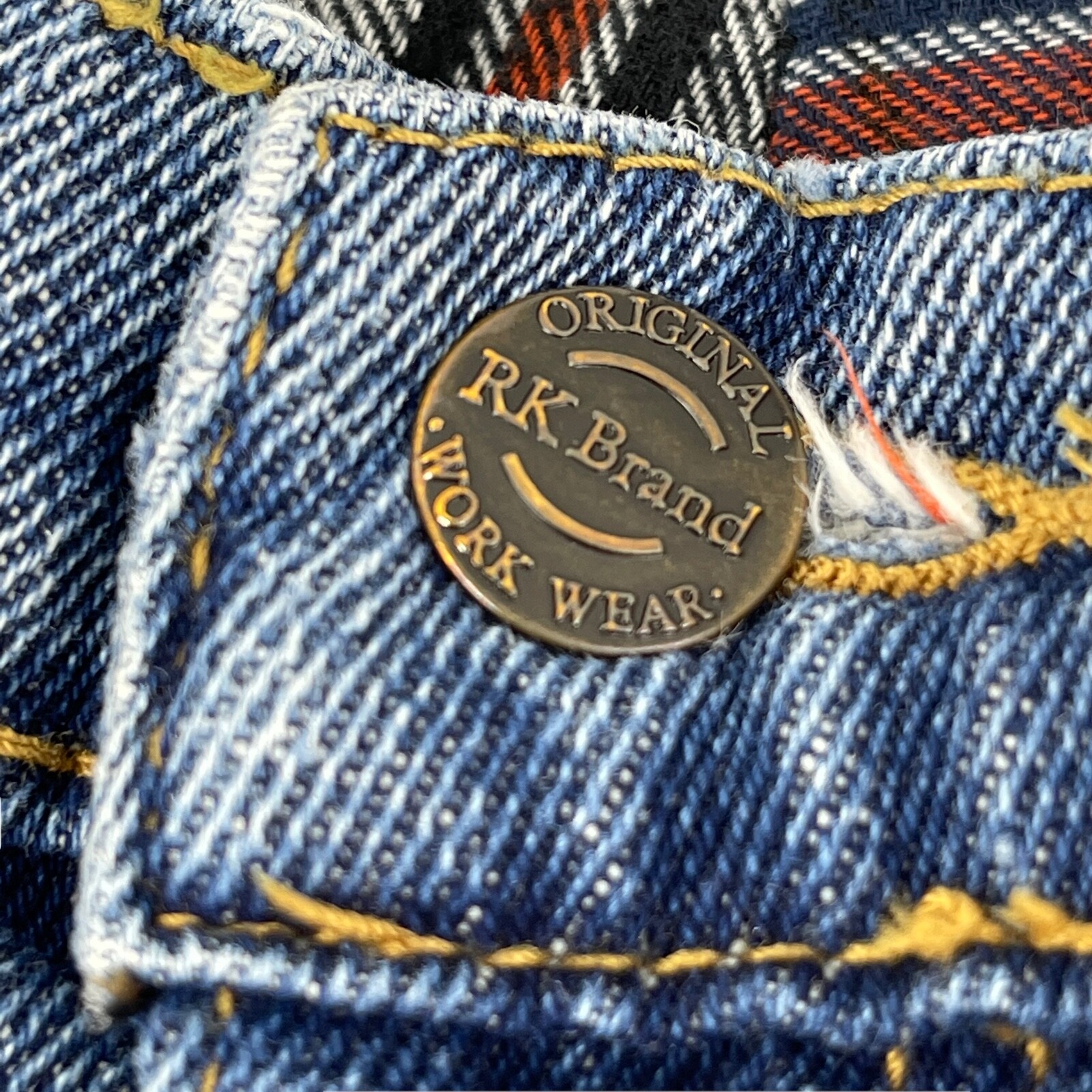 RK Brand Warm Plaid Blanket Lined Jeans Size 40X30 Medium Denim Wash Mens 38X30 image 8