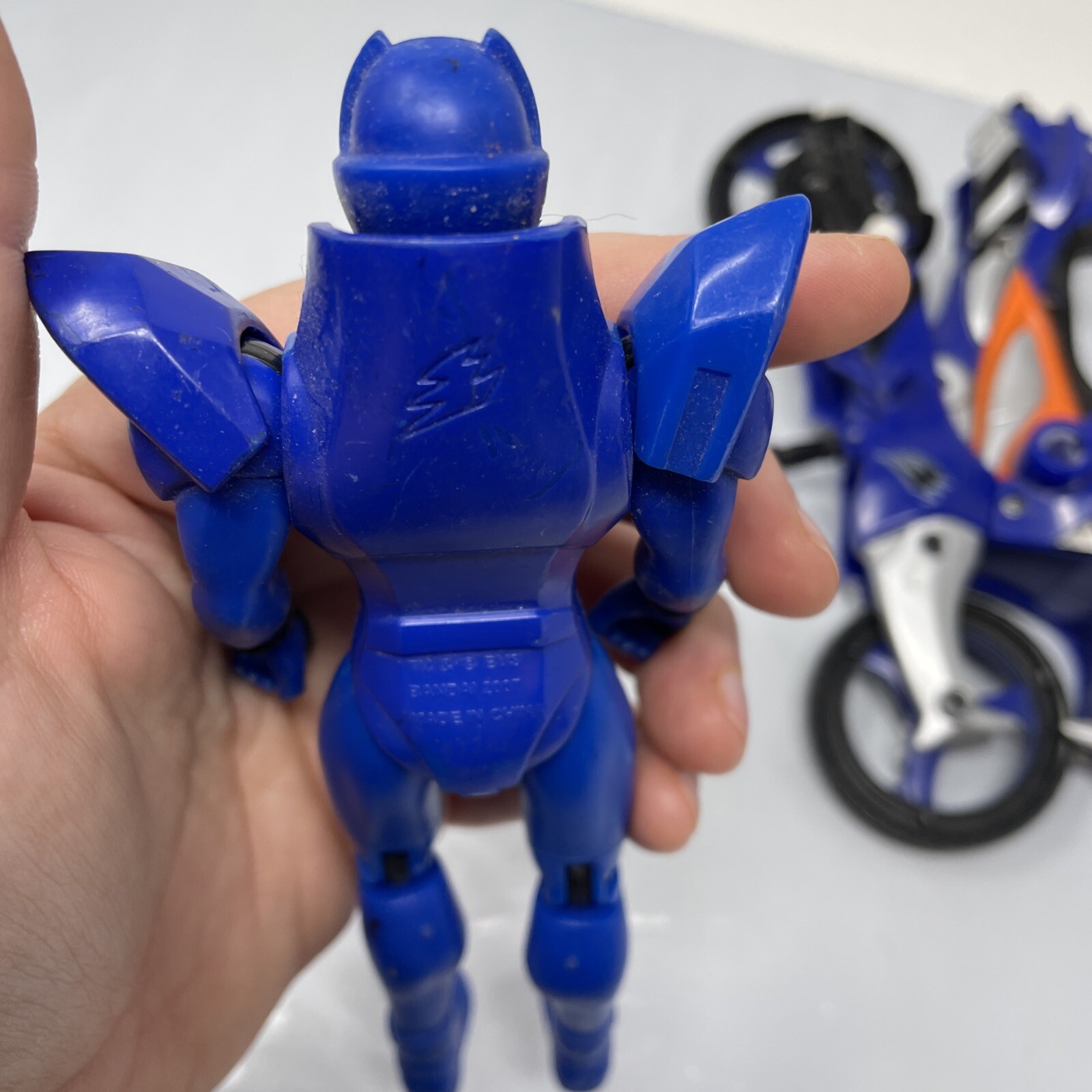 Power Rangers Jungle Fury blue Strike Cycle Bike 2007 With Figurine RARE