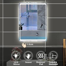 LED Illuminated Bathroom Mirror with Anti Mist Infrared Sensor Control 500x700mm