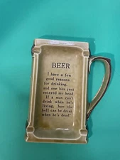 Vintage Japan 1960’s Beer Stein Mug Ceramic Ashtray with Poem Retro Bar EUC