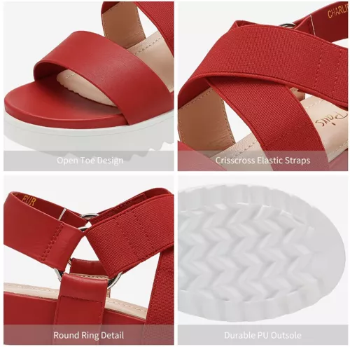 Women Open Toe Ankle Strap Summer Casual Platform Wedge Sandals US size 5-11 - Picture 17 of 24