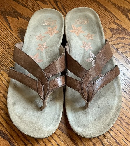 Abeo Orbit BioSystem Womens Sandals Orthotic Brown Leather Thongs SIZE 7N -  EUC | eBay
