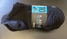 K. Bell Women's No Show Socks, 5.5-10 Shoe Size, 10 Pairs BLACK