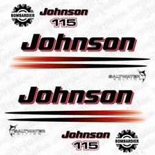 Johnson 115hp Saltwater Outboard Decal Set 2002 4-Cyl Sticker Replacement Kit