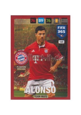 Panini Fifa 365 Cards 2017 - 165 - Xabi Alonso - Team Mates - FC Bayern München