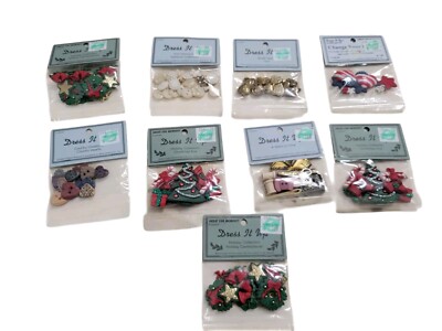Jesse James Dress It Up Buttons Lot Of 9 New Packs Crafting Holiday Country More
