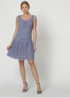 Luisa Spagnoli abito vestito Glicine 46 cotone pizzo