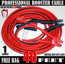 Commercial Heavy Duty 40 Feet 1 Gauge Booster Jumper Cables Free Gift