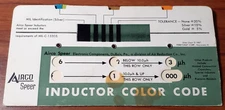 VINTAGE Airco Speer Resistor Conductor Color Code for Electronic Components