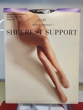 JC Penney East 5th Sheerest Support Control Top Pantyhose Sz long Off Black NOS