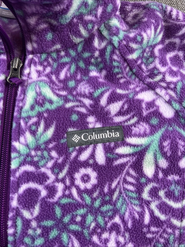 Columbia Benton Springs II Girls L 14/16 Fleece Jacket All Over Print Floral - Image 3 of 4