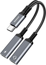 USB C Splitter, Dual USB C Headphone and Charger Adapter,2-In-1 Type C Audio Do