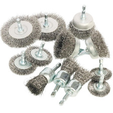 FPPO 12 Pack Carbon Steel Wire Wheel, Cup, Pen Brush Set with 1/4-Inch Hex Shank