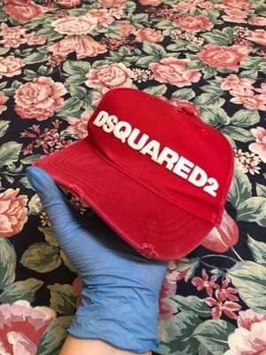 Dsquared2 Red Baseball Cap Embroidered Logo