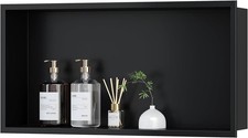 QEKE - Stainless Steel Shower Niche 12" X 18", No Tile Needed Wall Niche Shelf