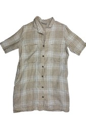 Everlane Linen Workwear Plaid Shirt Dress XS