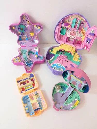 VINTAGE Polly Pocket BLUEBIRD Toys, Lot of 4 Damaged Playsets, No Figures *READ