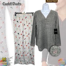 NWT Cuddl Duds Women's M Henley Top  Printed Pants Pajama Set, Assorted