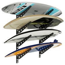 Adjustable Surfboard Rack, Metal Wall Mount for 4 Boards, Horizontal Display ...