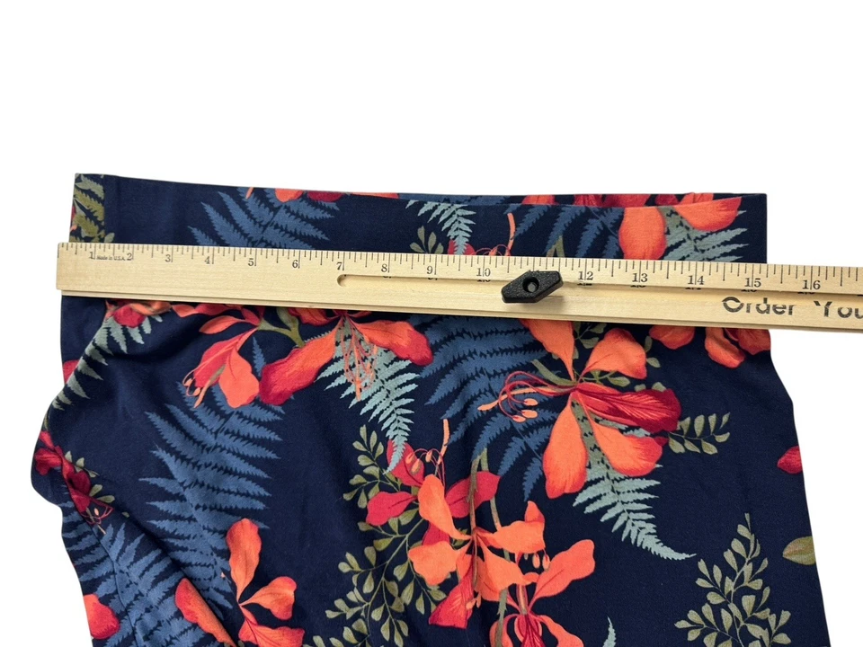 Maxi Falda Tommy Bahama Hawaiana Floral Para Mujer Talla Pequeña Azul Coral Foto 3 de 4