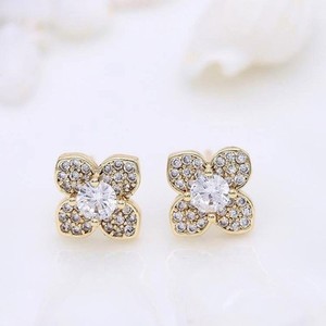 Authentic Embracing Abundance with 18K Gold Plated Clover Earrings