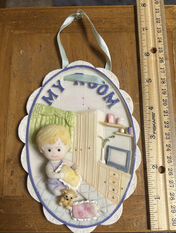 My Room Small Porcelain Plaque For Boys Room/ 26CB