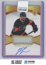 2021-22 Upper Deck Ultimate Collection Debut Threads Auto Patch Tanner Laczynski