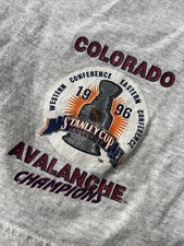 Vintage Colorado Avalanche Shorts Large 1996 Stanley Cup Majestic Hockey RARE