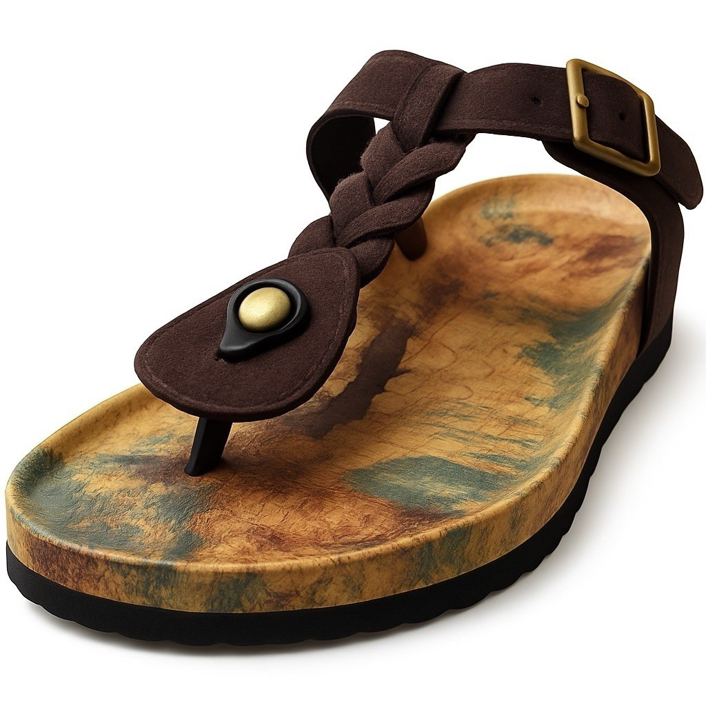 APL Sandali estivi donna Muk Luks pelle scamosciata cioccolato chip 6 nuovi