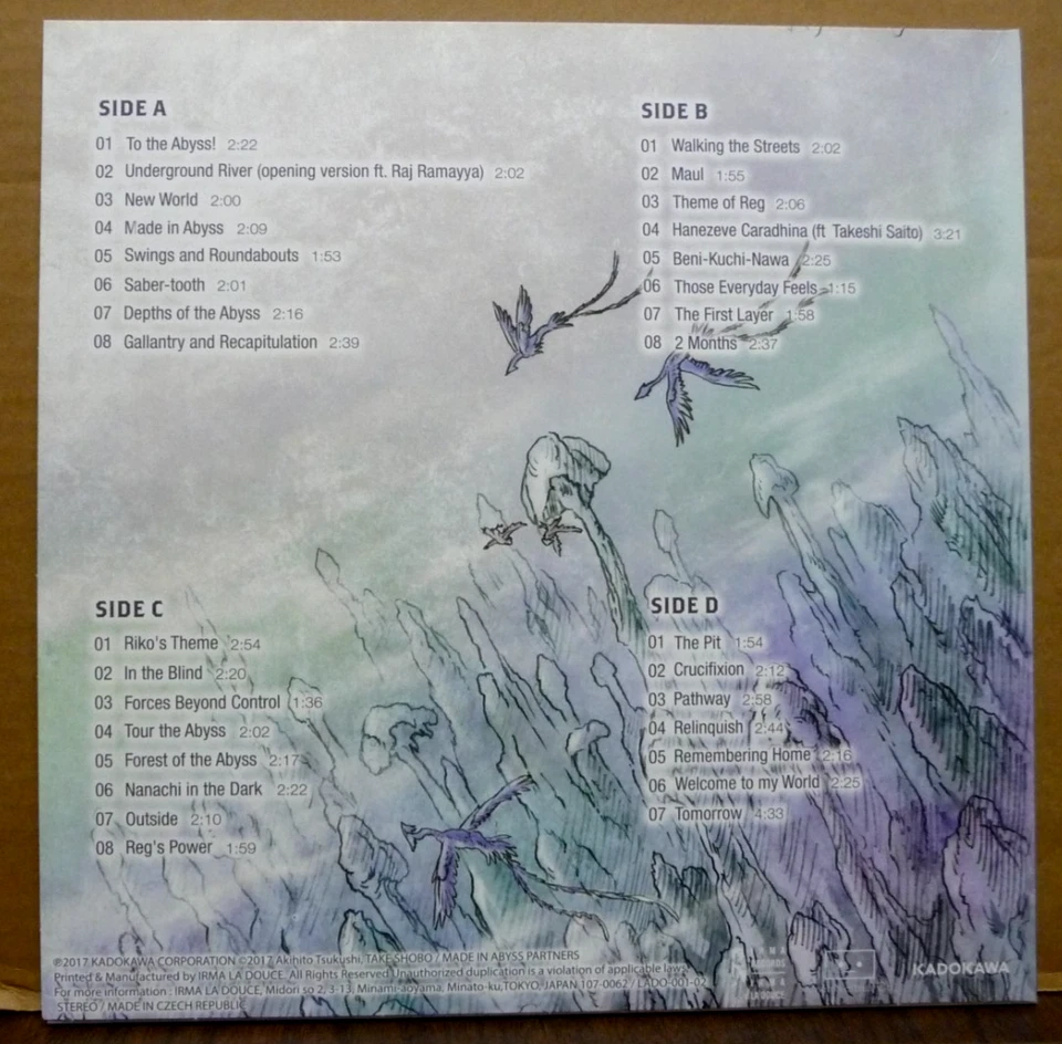 KEVIN PENKIN Made in Abyss SOUNDTRACK Grey & Blue Colored Vinyl 2-LP Numbered NM - Image 2 of 4