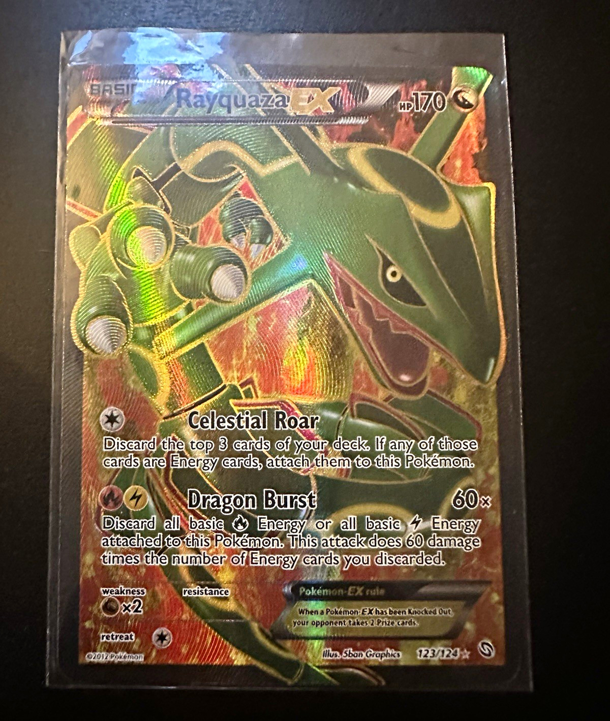 Pokémon TCG Rayquaza EX 123/124 Dragons Exalted Full Art Holo SR EN