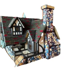 Forma Vitrum Bavarian Lodge Stained Glass Lighted W/Box and Trees