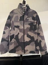 Kids Columbia Fleece Jacket  Small 7/8 Grey Camo  Full Zip