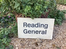 Vintage Reading General Train Station Sign Genuine Original.
