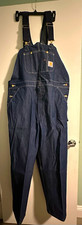 Carhartt R08 DNM Men  s Blue Denim Bib Overalls 42x30 Cotton Workwear