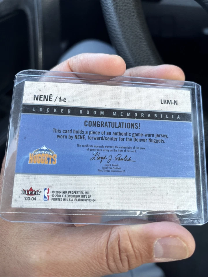 2003-04 Fleer Platinum Locker Room Memorabilia Nene #LRM-N - Image 2 of 2