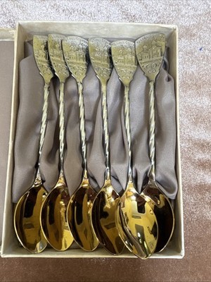 Russian Trinity-Sergius Lavra Spoon Set-6 Vintage Soviet Era Souvenir