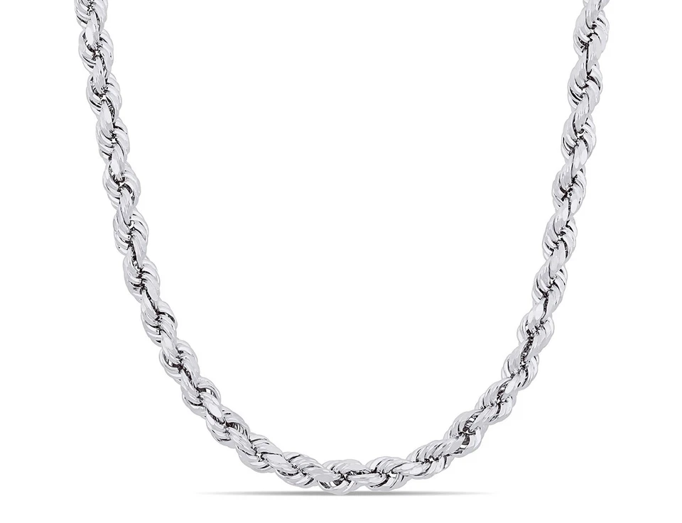 Collar de cadena de cuerda de 18 pulgadas en plata de ley (5 mm)
