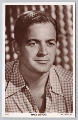 RPPC Postkarte Schauspieler Mark Stevens Gingham Shirt 20th C Fox Picturegoer W.619