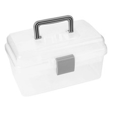 10-Inch 2 Layers Clear Plastic Craft Organizer Box Storage Container for Sewi...