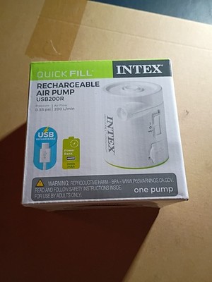 Rechargeable Air Pump Intex 66637E Quickfill USB200R: Complete In Unopen Box New