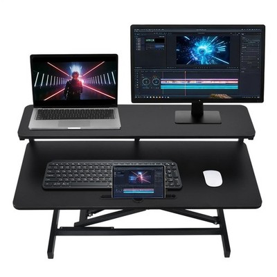 Standing Desk Converter 37'' Wide Height Adjustable Sit Stand Riser
