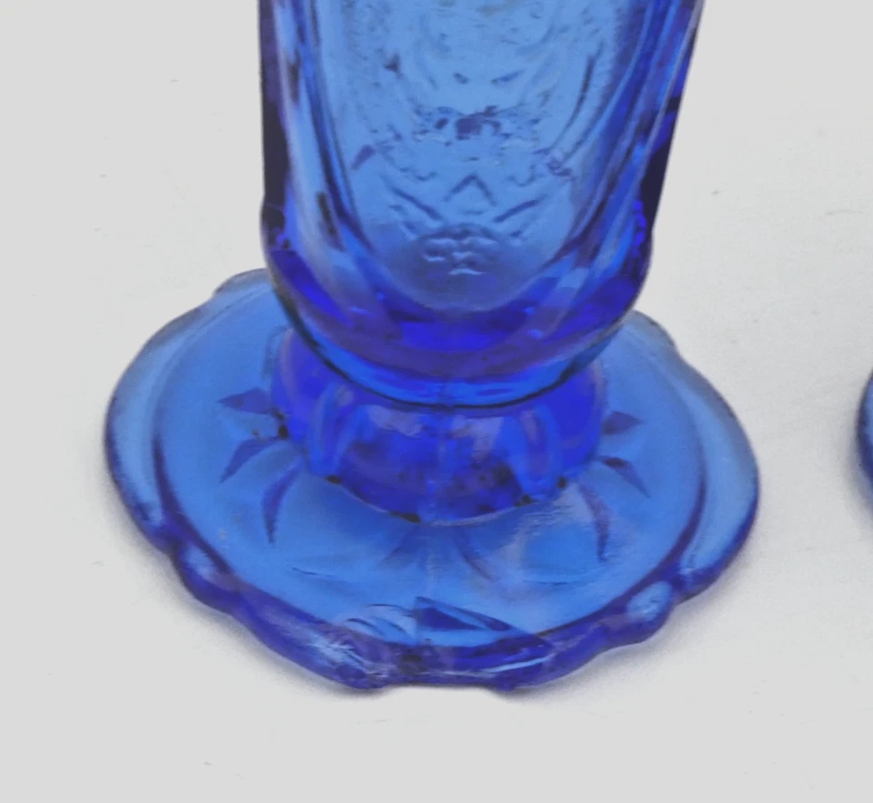 Hazel Atlas Lot 7 Cobalt Blue Glass Dishes And Royal Lace Salt & Pepper Shakers - Image 4 of 4