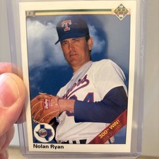 1990 Upper Deck - Nolan Ryan #734 300th Win Banner on Front