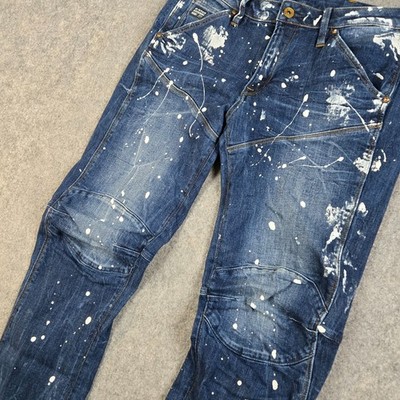G-Star Raw 5620 3D Low Boyfriend Jeans Women 30x27 Paint Splatter
