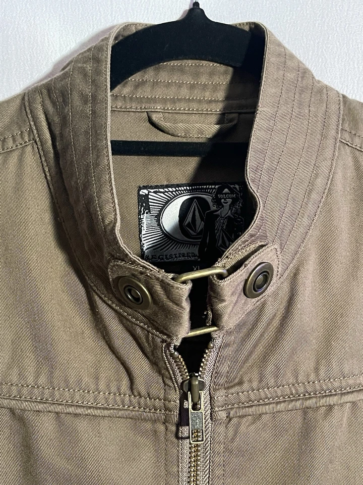 Volcom Jacket Mens XL Canvas Skater Trucker Work Wear Chore Coat Punk Y2K Zip Up - Image 3 of 4