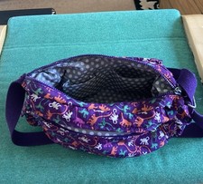 Kipling Purple Monkey Mania Crossbody Bag Monkey 13” x 9” x 4” VGC