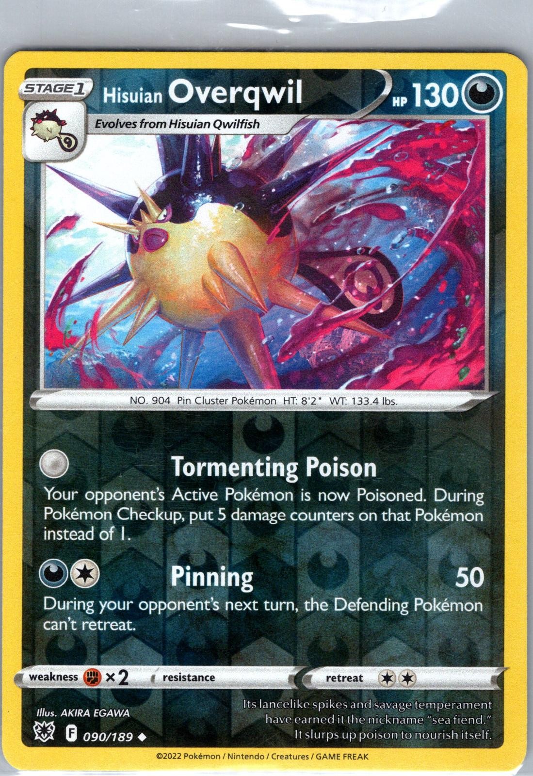 Hisuian Overqwil 090/189 Uncommon Astral Radiance Pokemon Reverse Holo LP